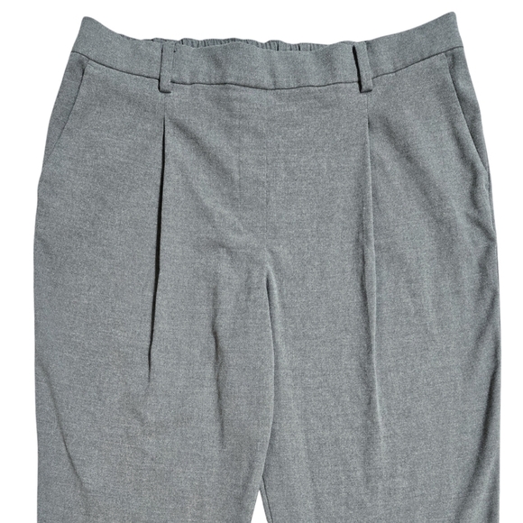 LOFT Pull On Taper Pants Brushed Flannel Gray High Rise Career Office Pockets - Picture 4 of 9